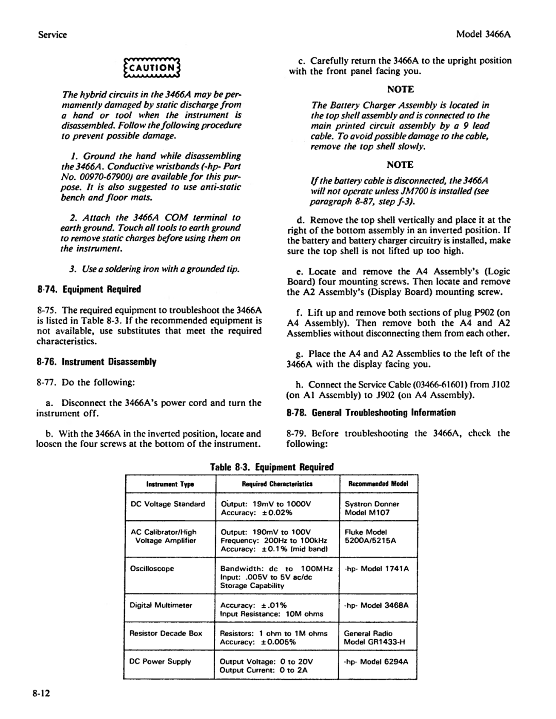 Agilent Technologies 03466-90003 service manual 