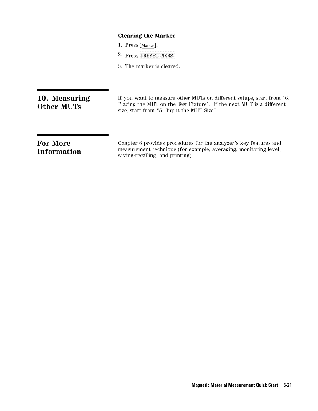 Agilent Technologies 04291-90031 manual MagneticMaterialMeasurementQuickStart5-21 