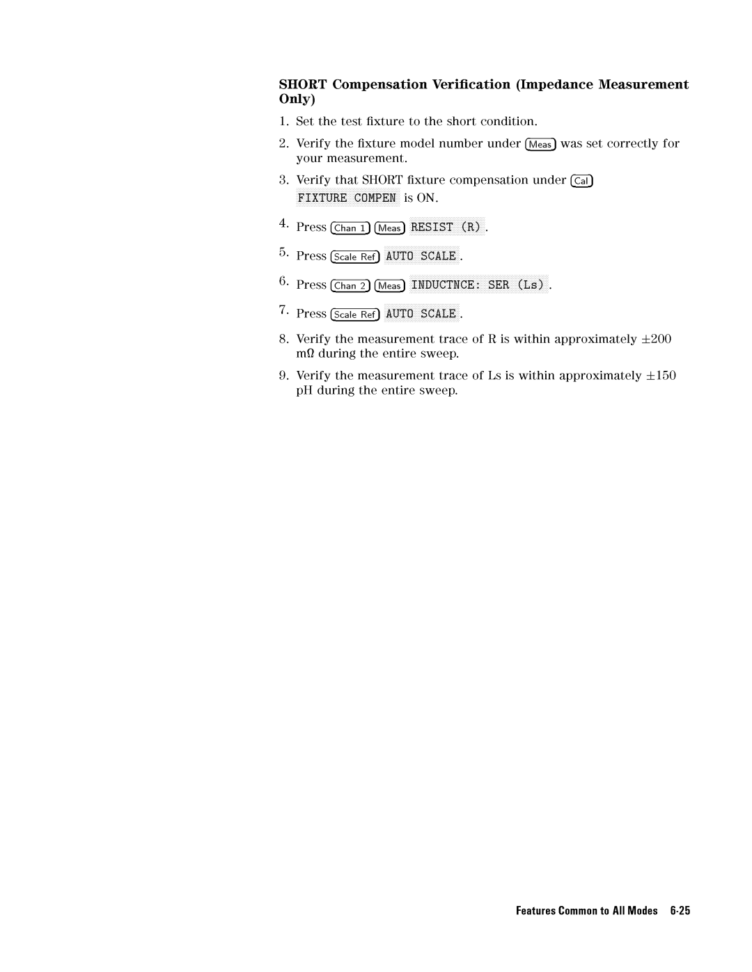 Agilent Technologies 04291-90031 manual FeaturesCommontoAllModes6-25 