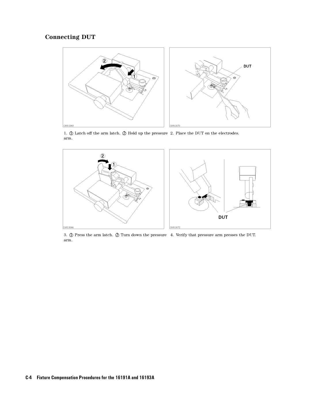 Agilent Technologies 04291-90031 manual 4FixtureCompensationProceduresforthe16191Aand16193A 