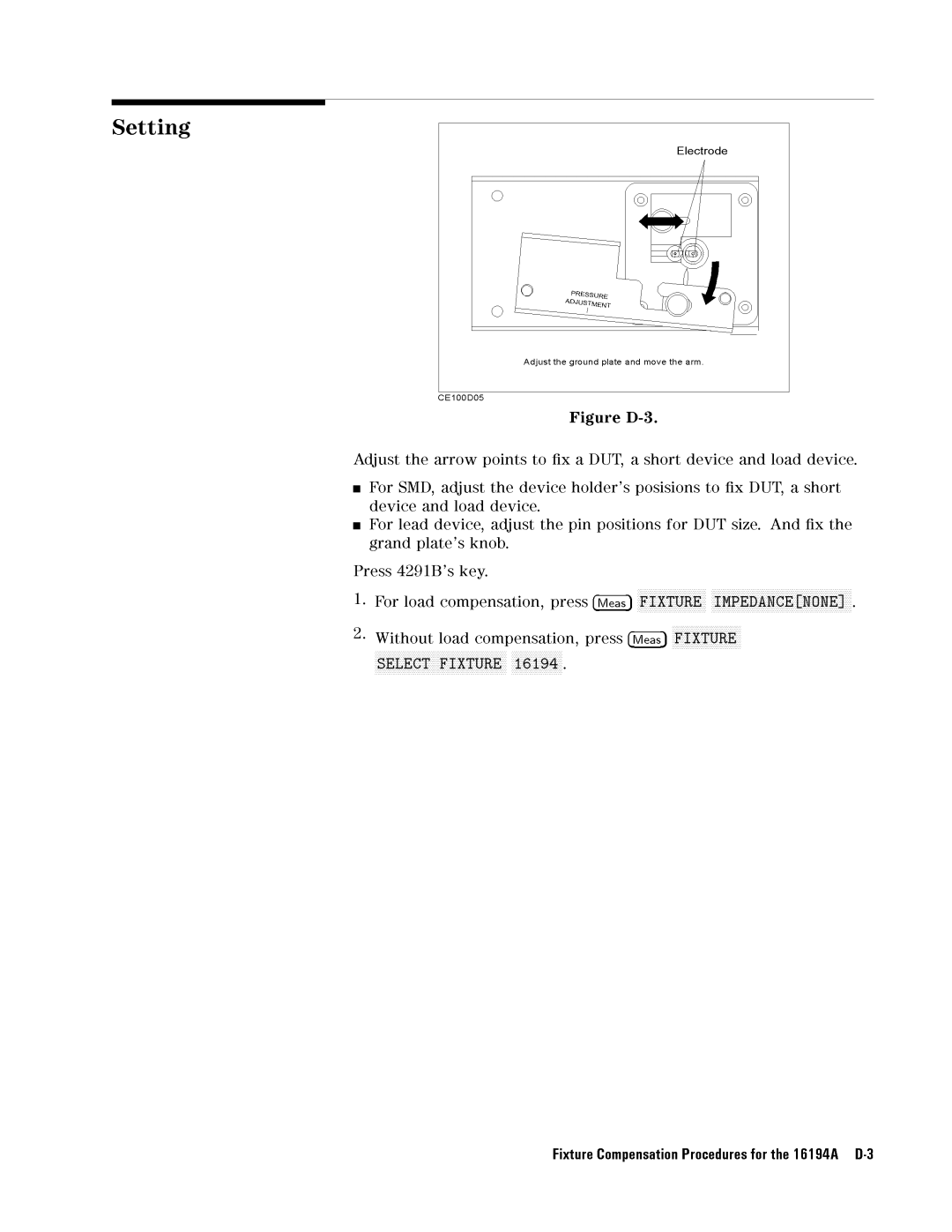Agilent Technologies 04291-90031 manual FixtureCompensationProceduresforthe16194AD-3 
