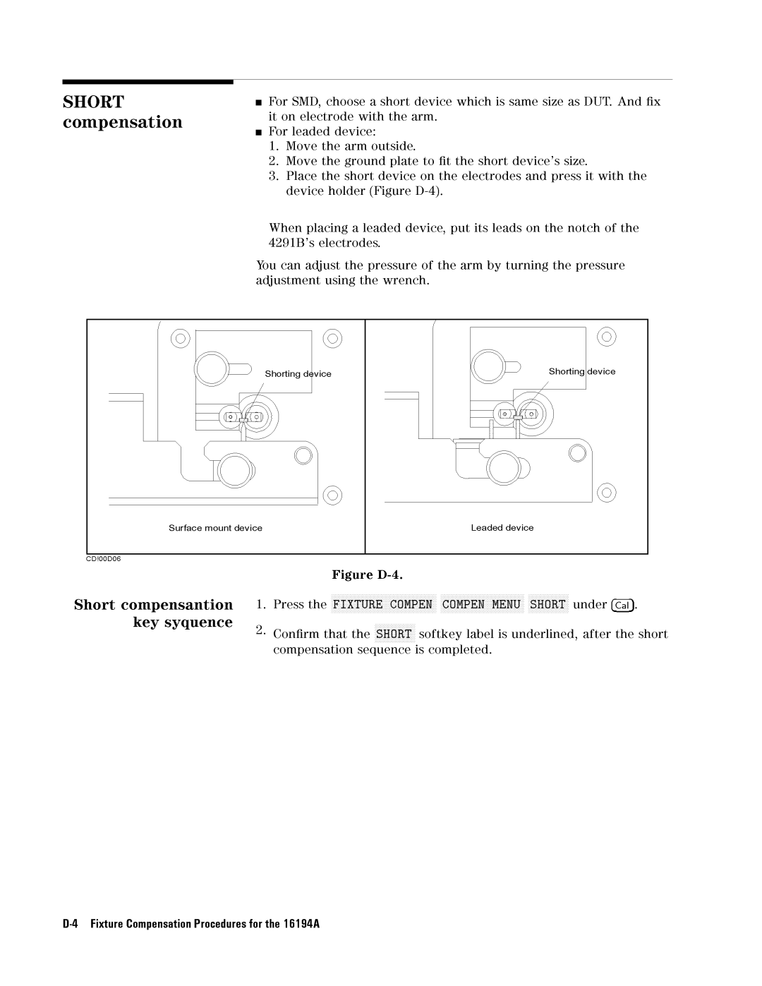 Agilent Technologies 04291-90031 manual 4FixtureCompensationProceduresforthe16194A 