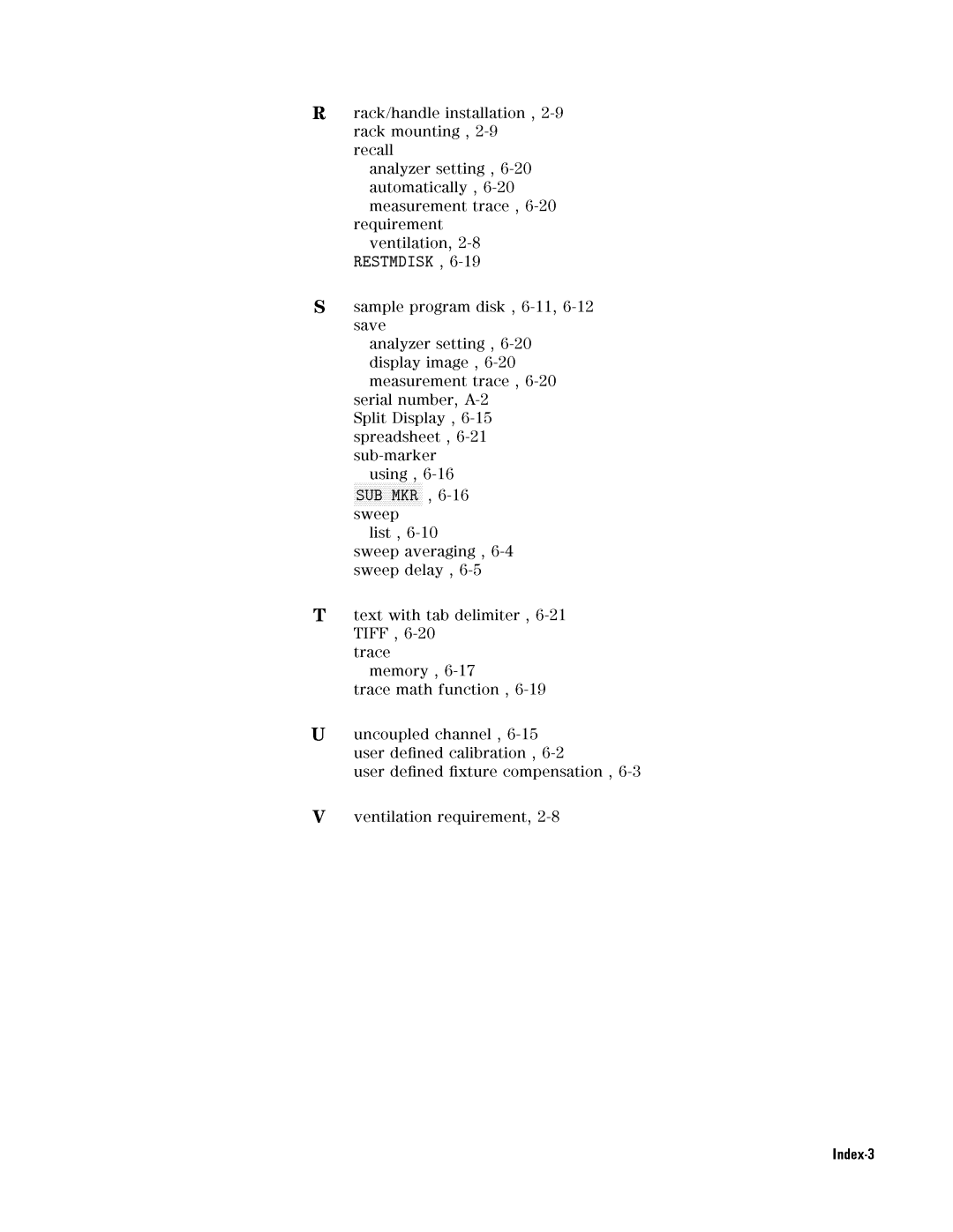 Agilent Technologies 04291-90031 manual Index-3 