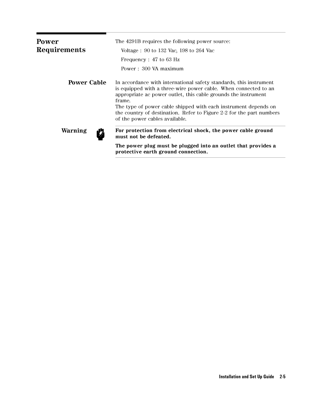 Agilent Technologies 04291-90031 manual InstallationandSetUpGuide2-5 