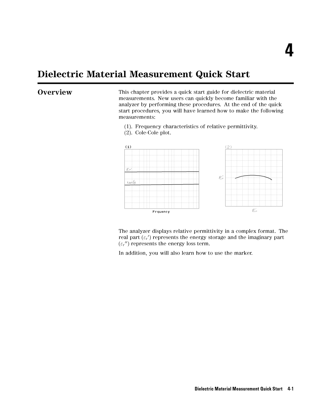 Agilent Technologies 04291-90031 manual DielectricMaterialMeasurementQuickStart4-1 