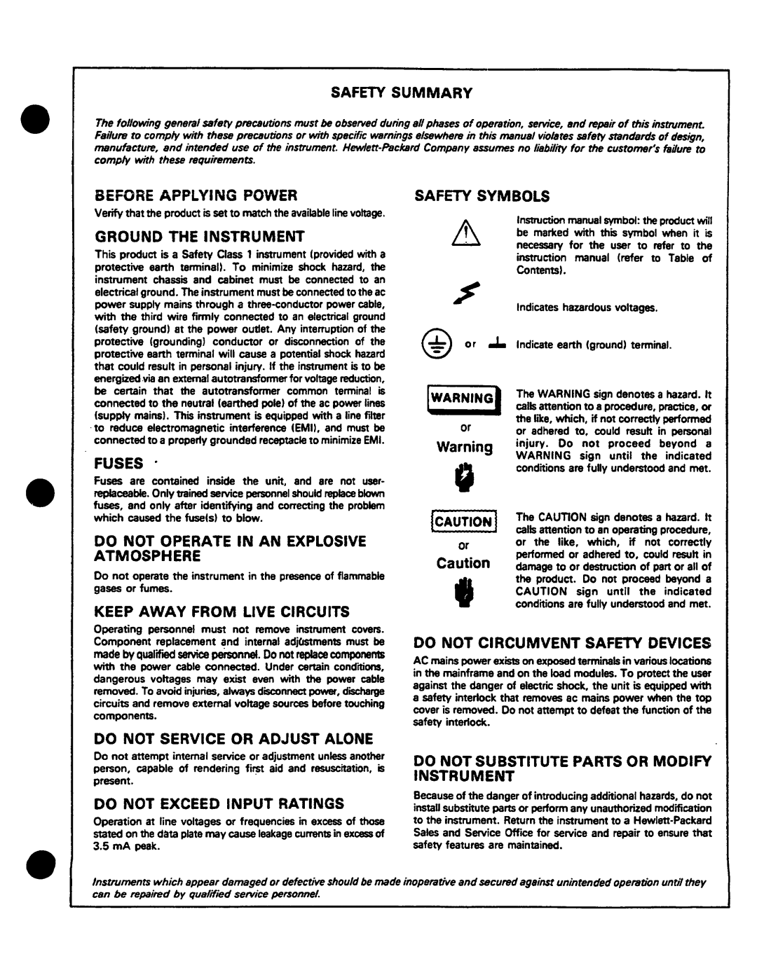 Agilent Technologies 06-296-90001 service manual 