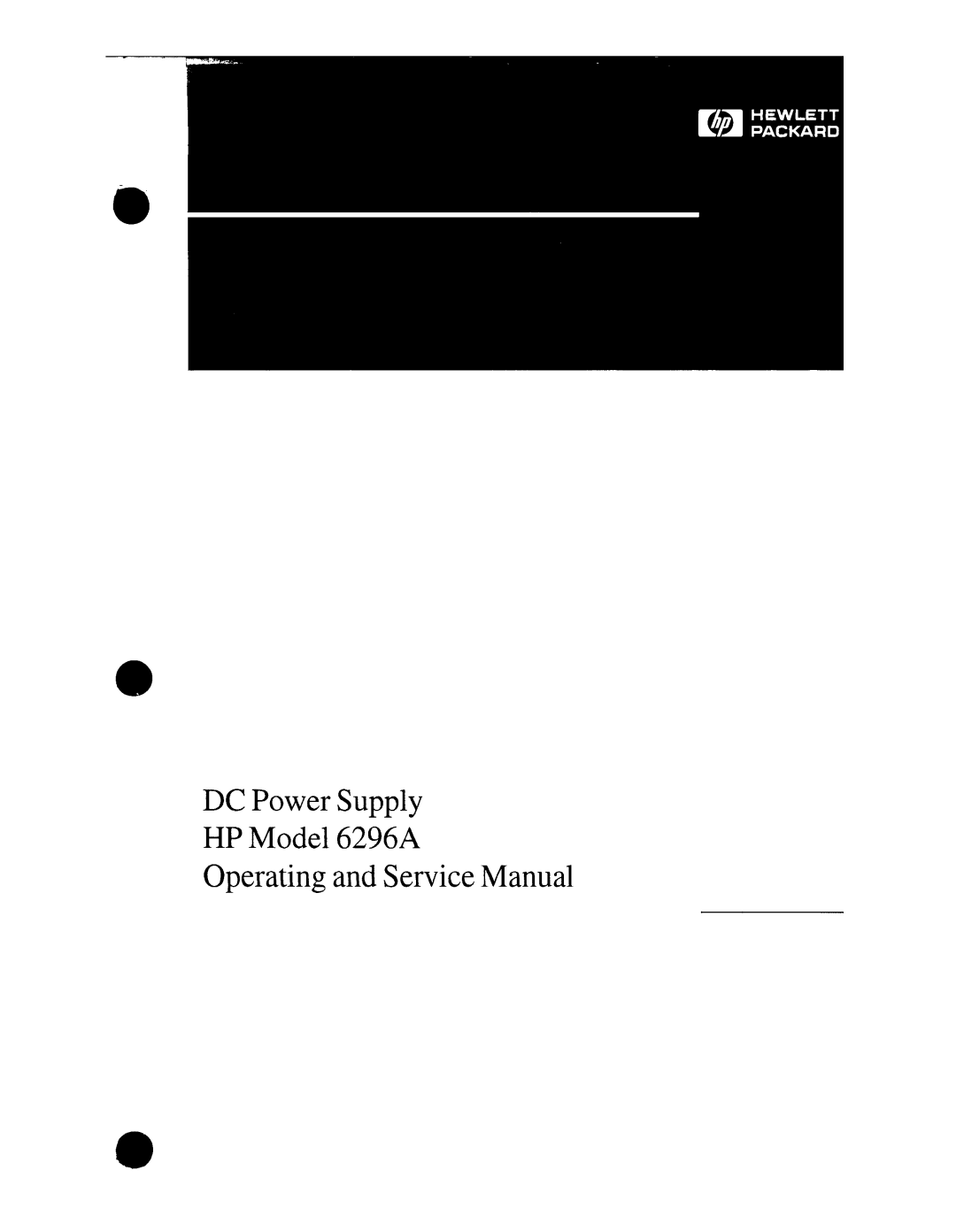 Agilent Technologies 06-296-90001 service manual 