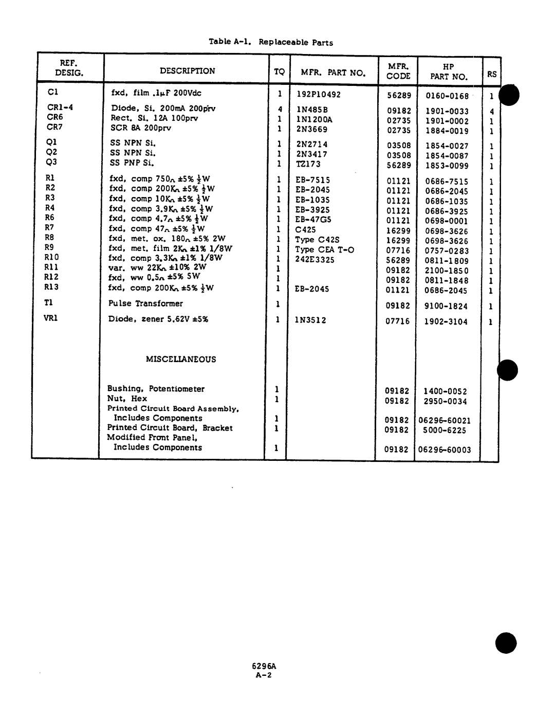 Agilent Technologies 06-296-90001 service manual 