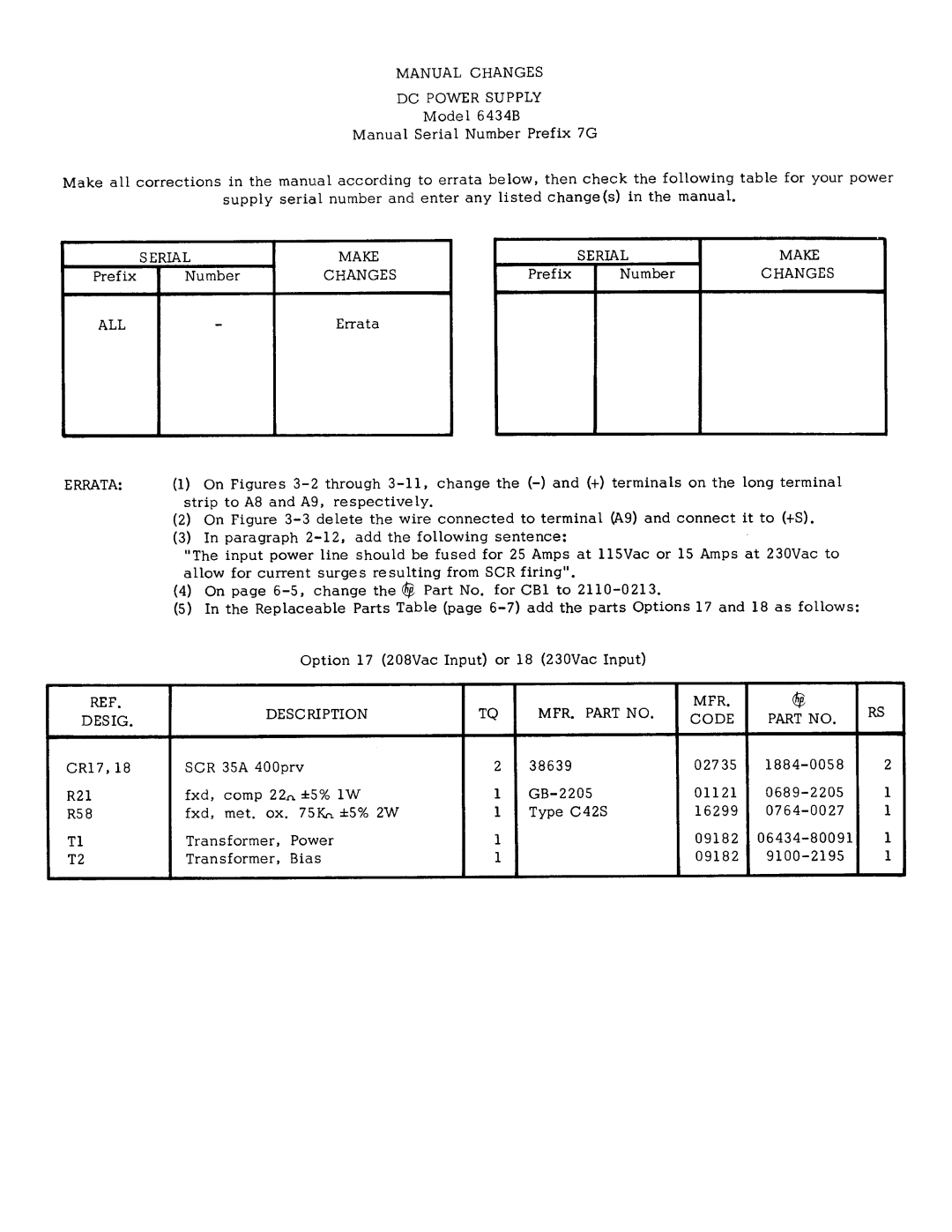 Agilent Technologies 0634-90001 service manual 