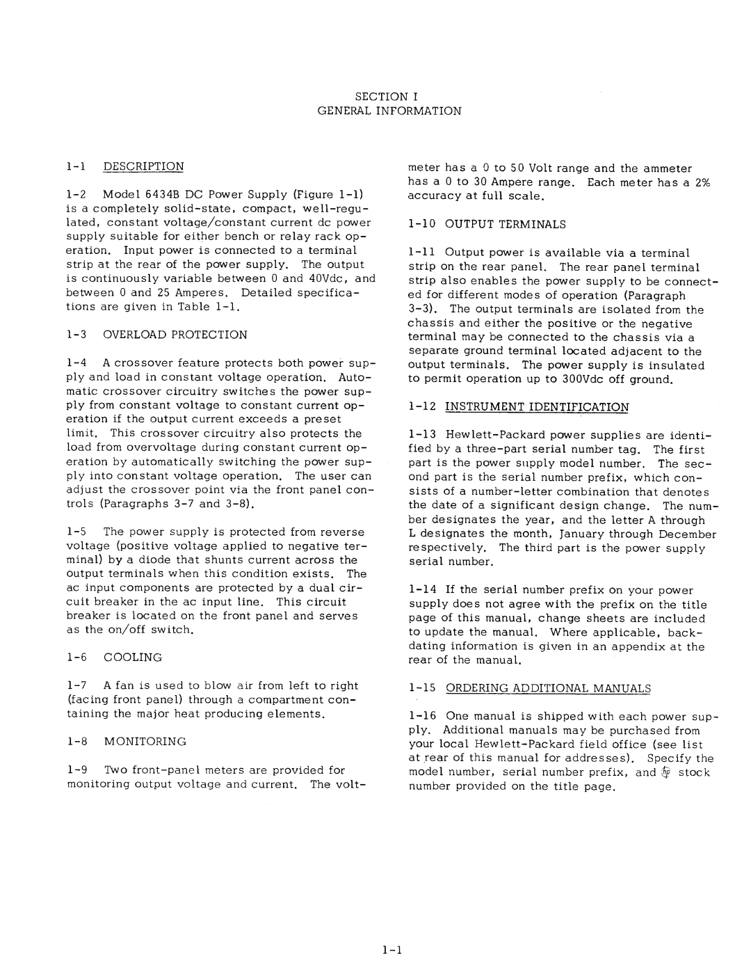 Agilent Technologies 0634-90001 service manual 