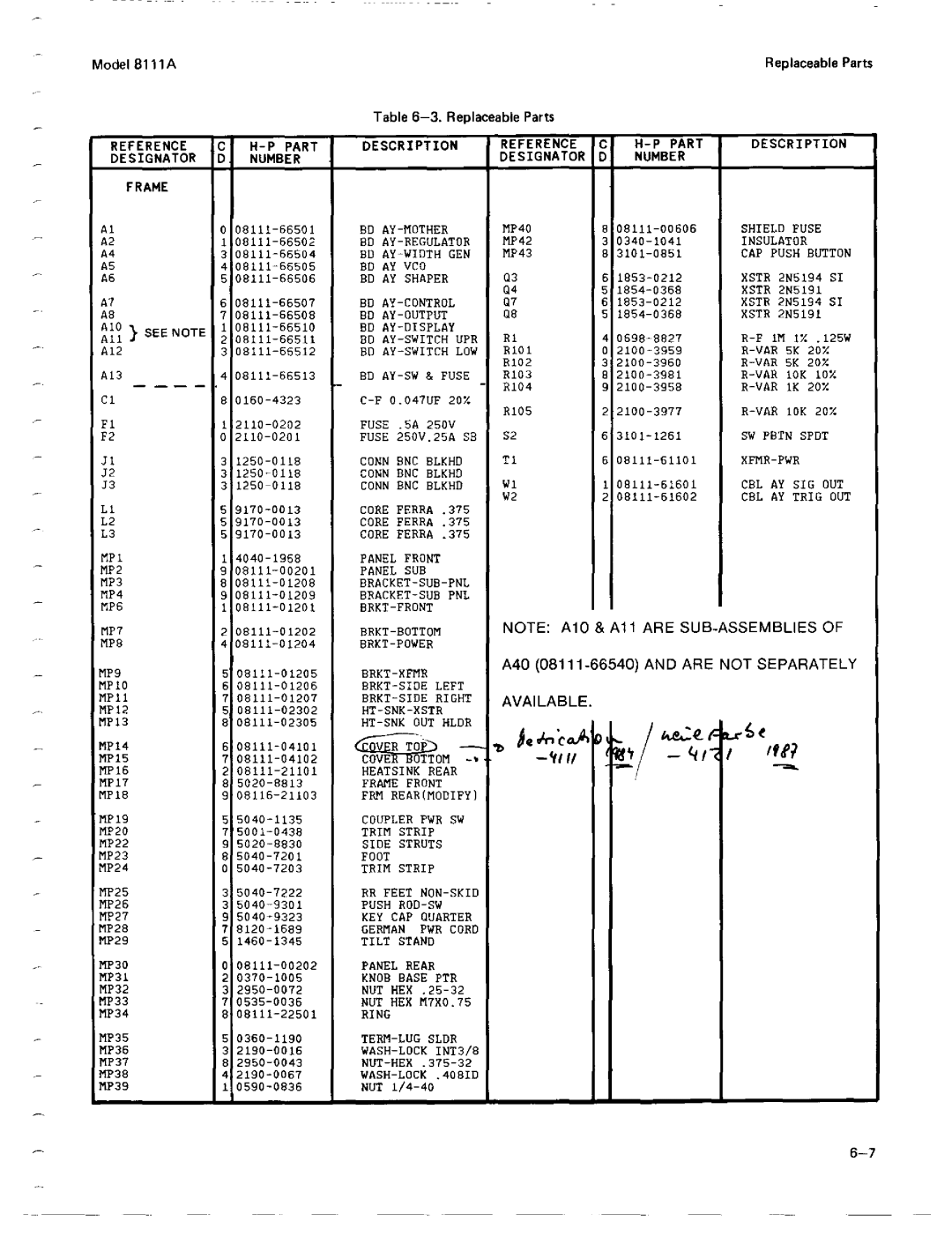 Agilent Technologies 08111-90002 service manual 