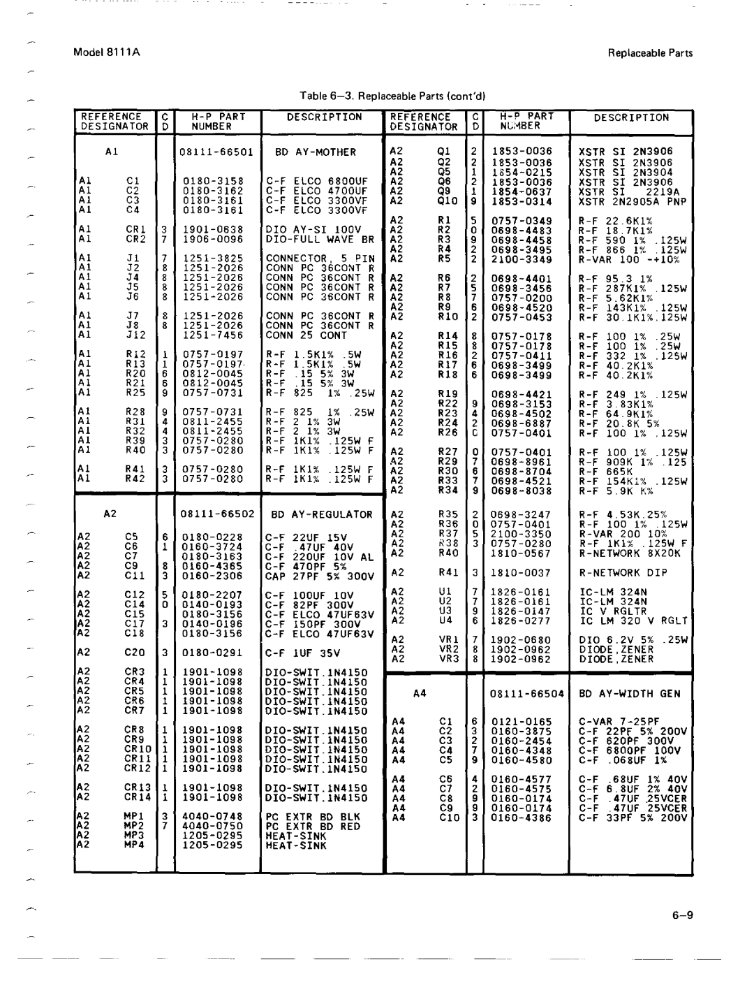 Agilent Technologies 08111-90002 service manual 