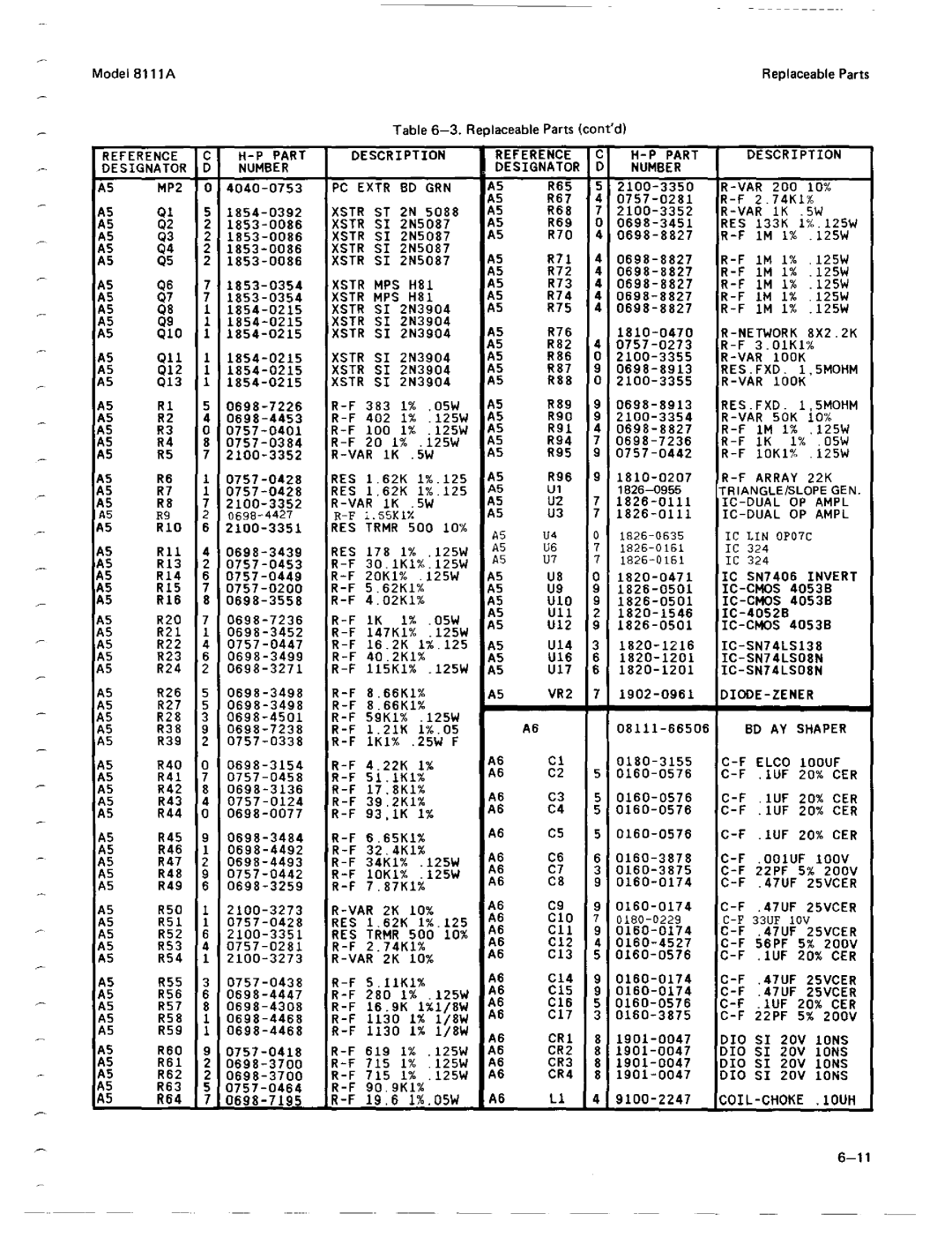 Agilent Technologies 08111-90002 service manual 