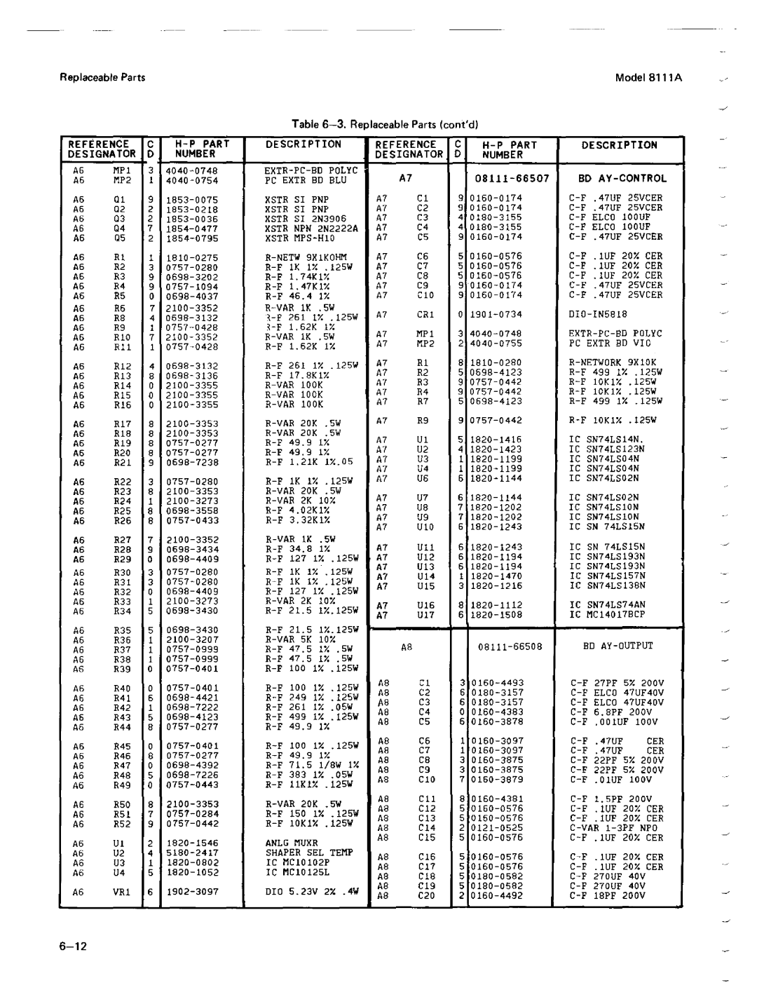 Agilent Technologies 08111-90002 service manual 