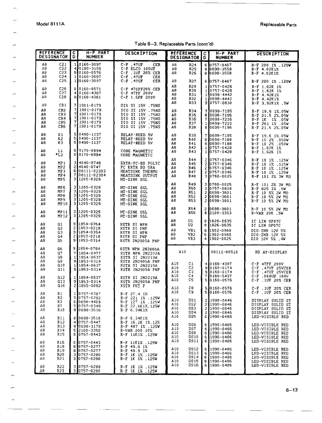 Agilent Technologies 08111-90002 service manual 