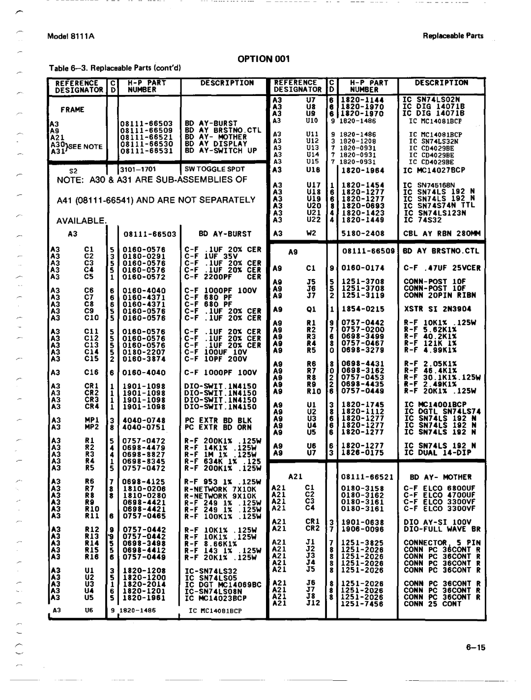 Agilent Technologies 08111-90002 service manual 