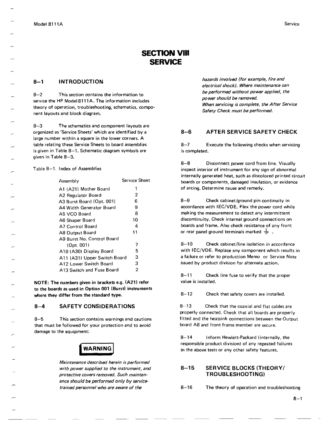 Agilent Technologies 08111-90002 service manual 