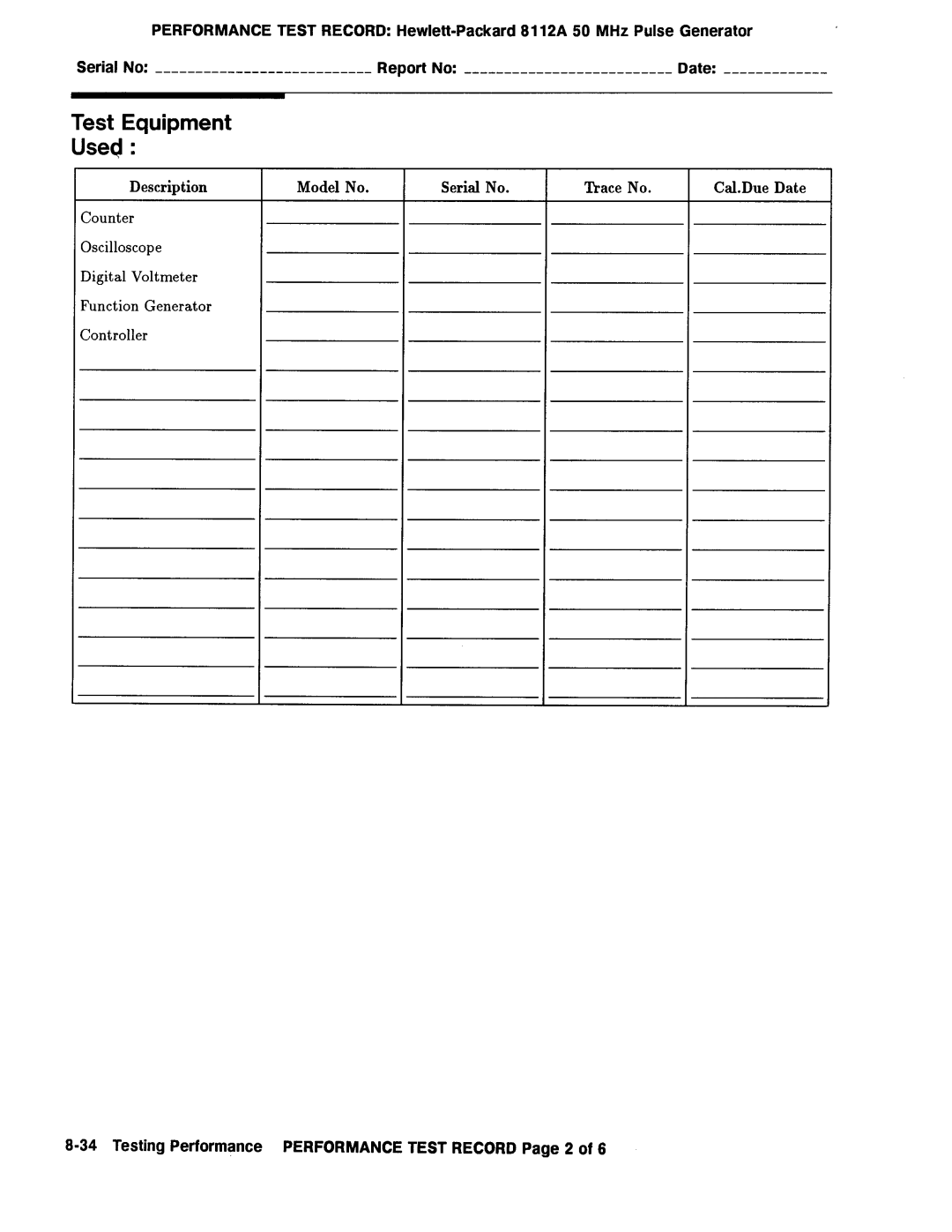 Agilent Technologies 08112-90004 service manual 