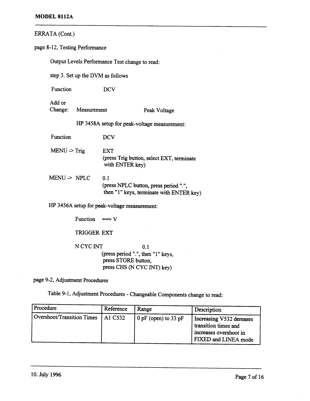 Agilent Technologies 08112-90004 service manual 