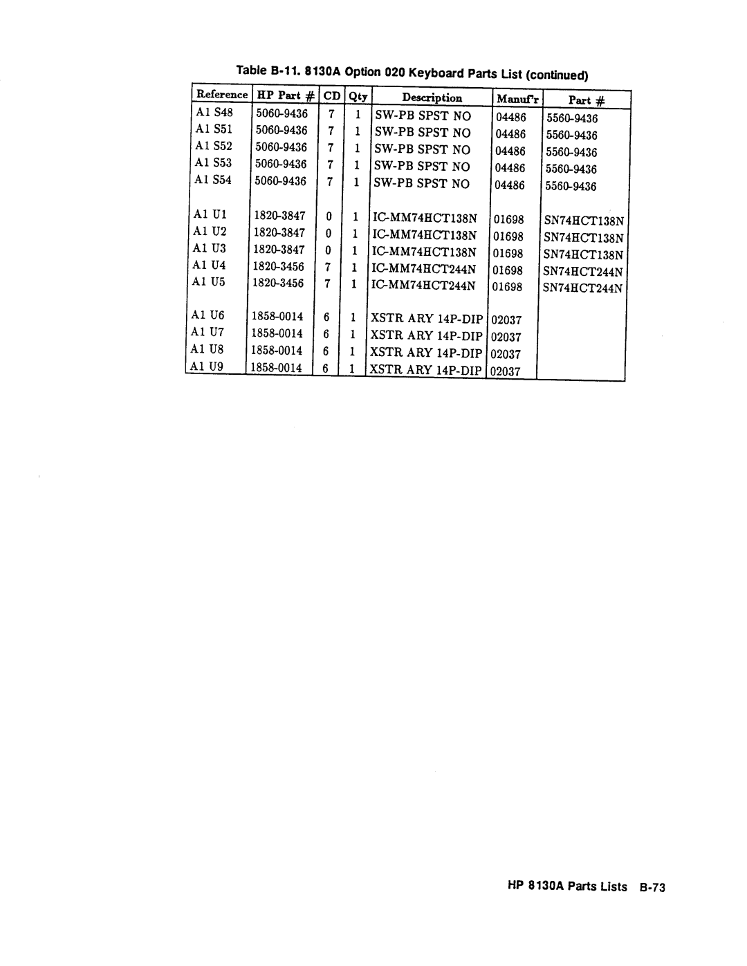 Agilent Technologies 08131-90001 service manual 