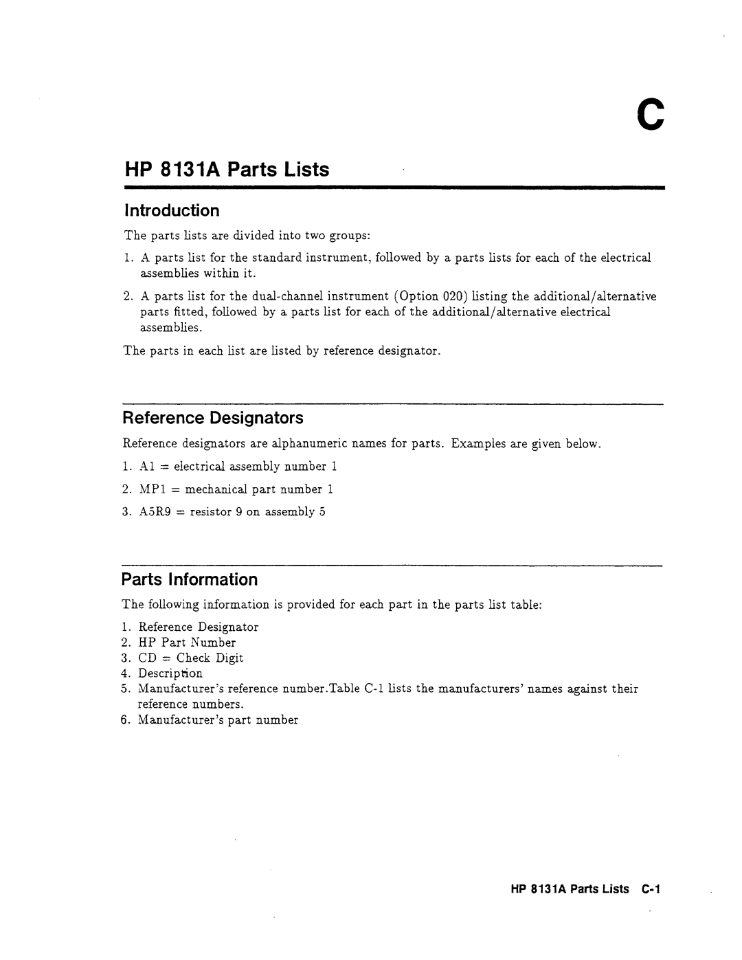 Agilent Technologies 08131-90001 service manual 