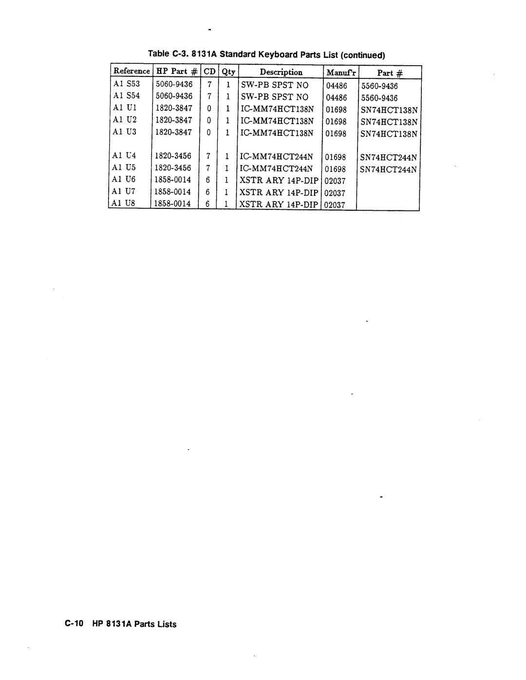 Agilent Technologies 08131-90001 service manual 