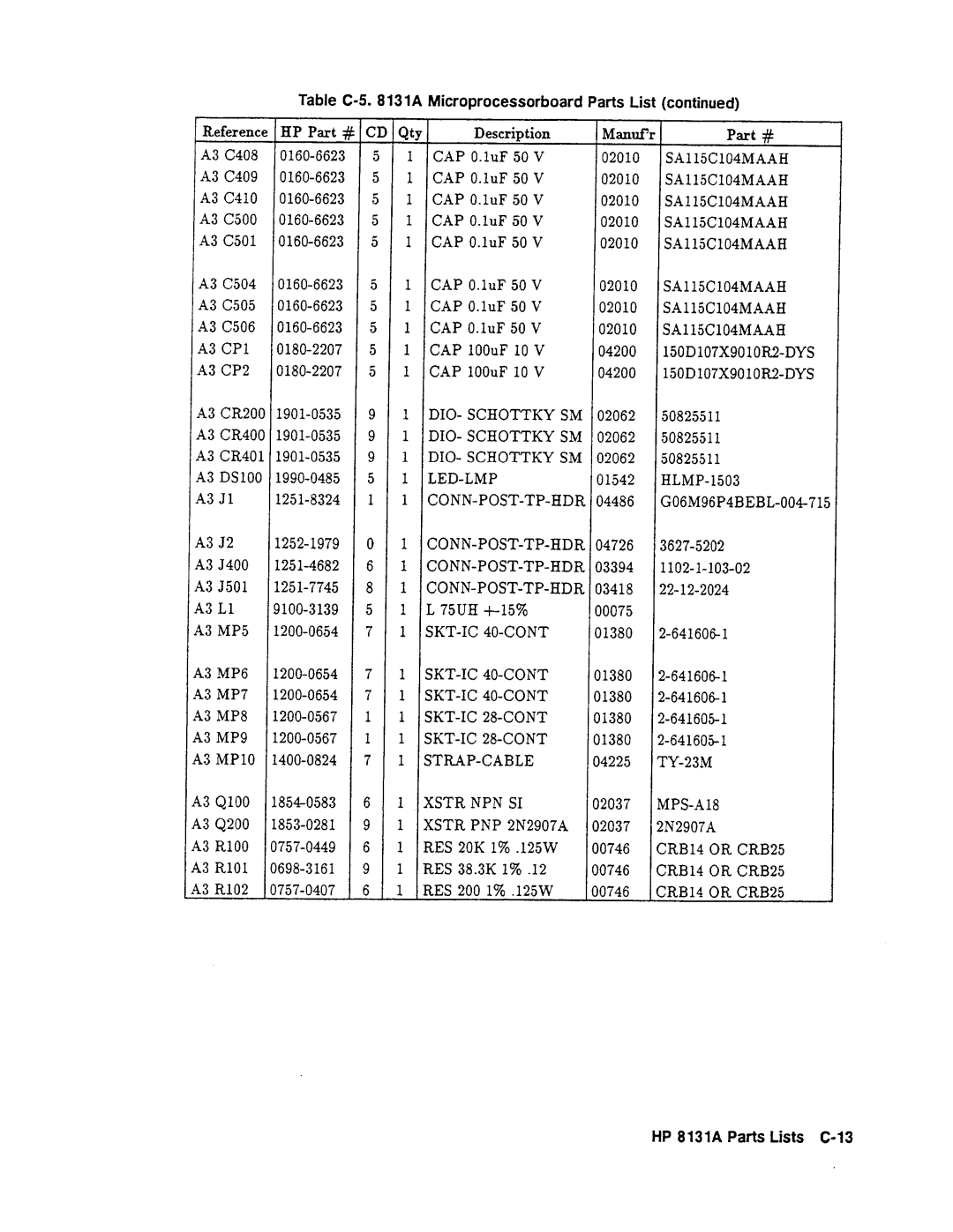 Agilent Technologies 08131-90001 service manual 