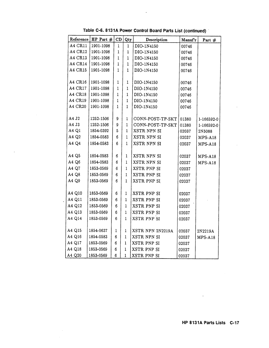 Agilent Technologies 08131-90001 service manual 