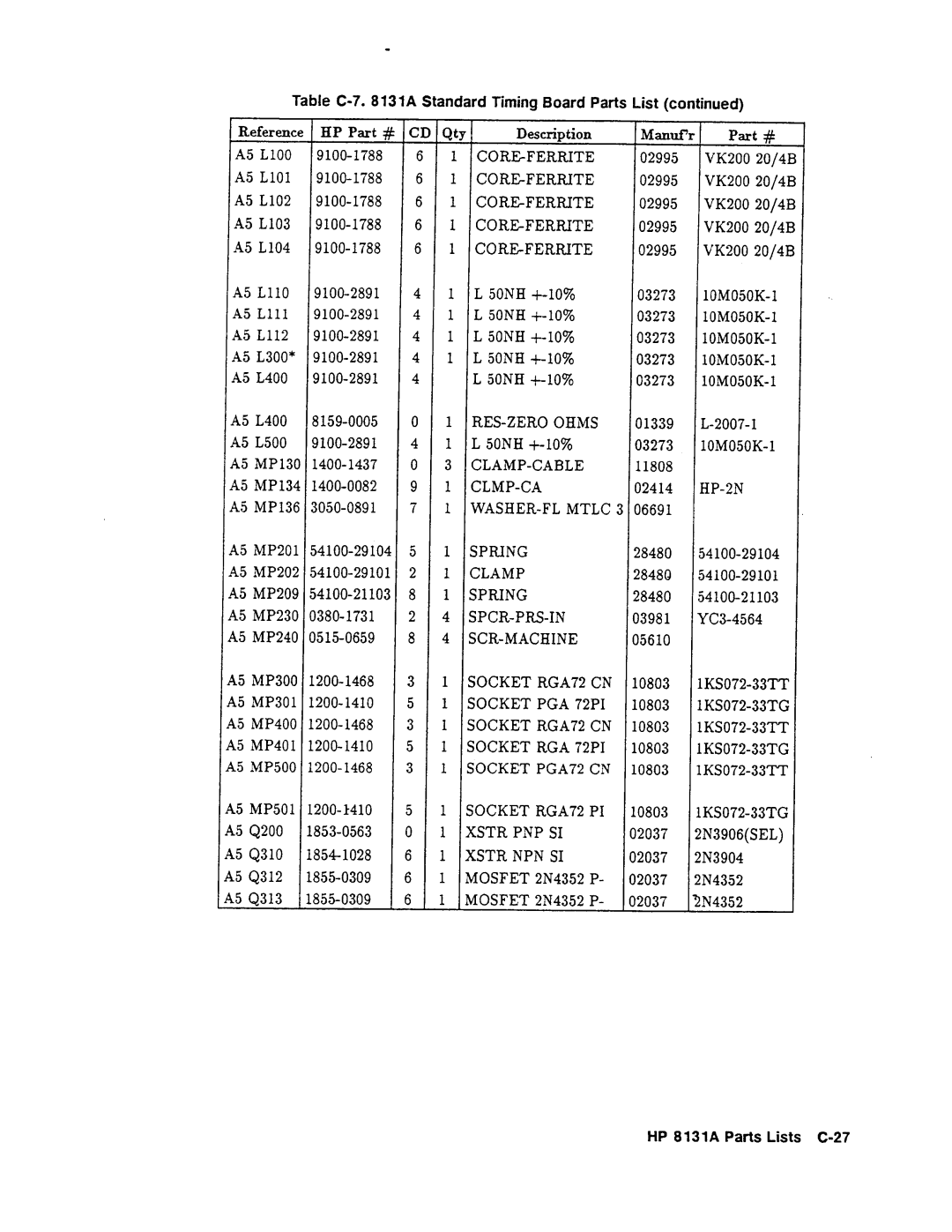 Agilent Technologies 08131-90001 service manual 