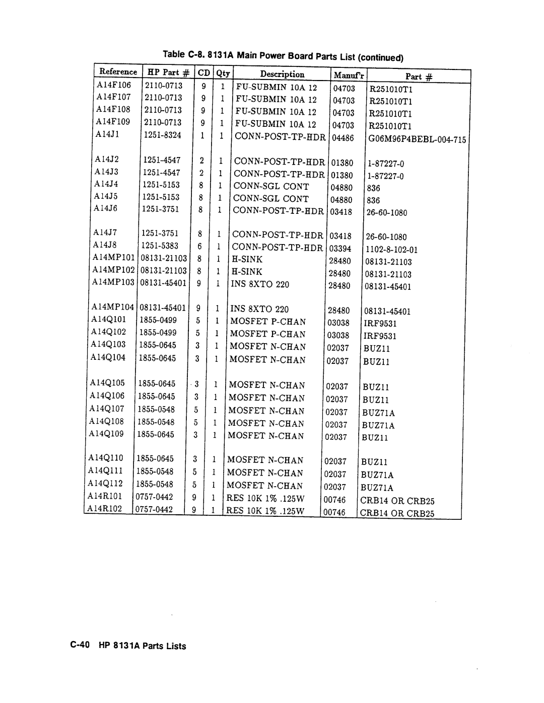 Agilent Technologies 08131-90001 service manual 