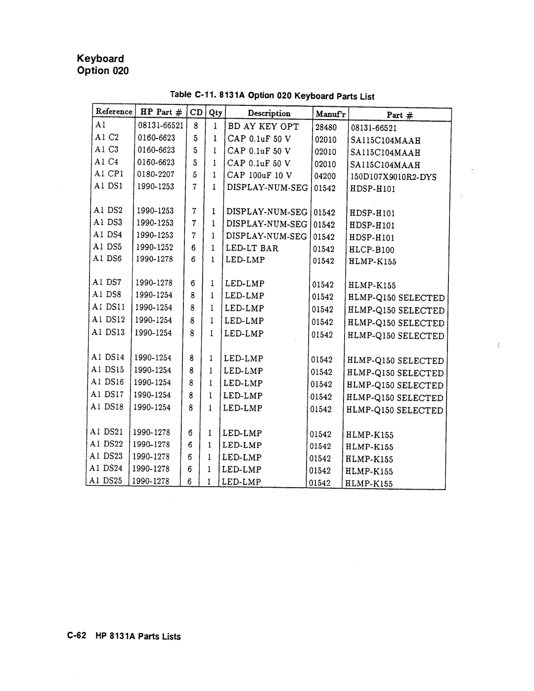 Agilent Technologies 08131-90001 service manual 