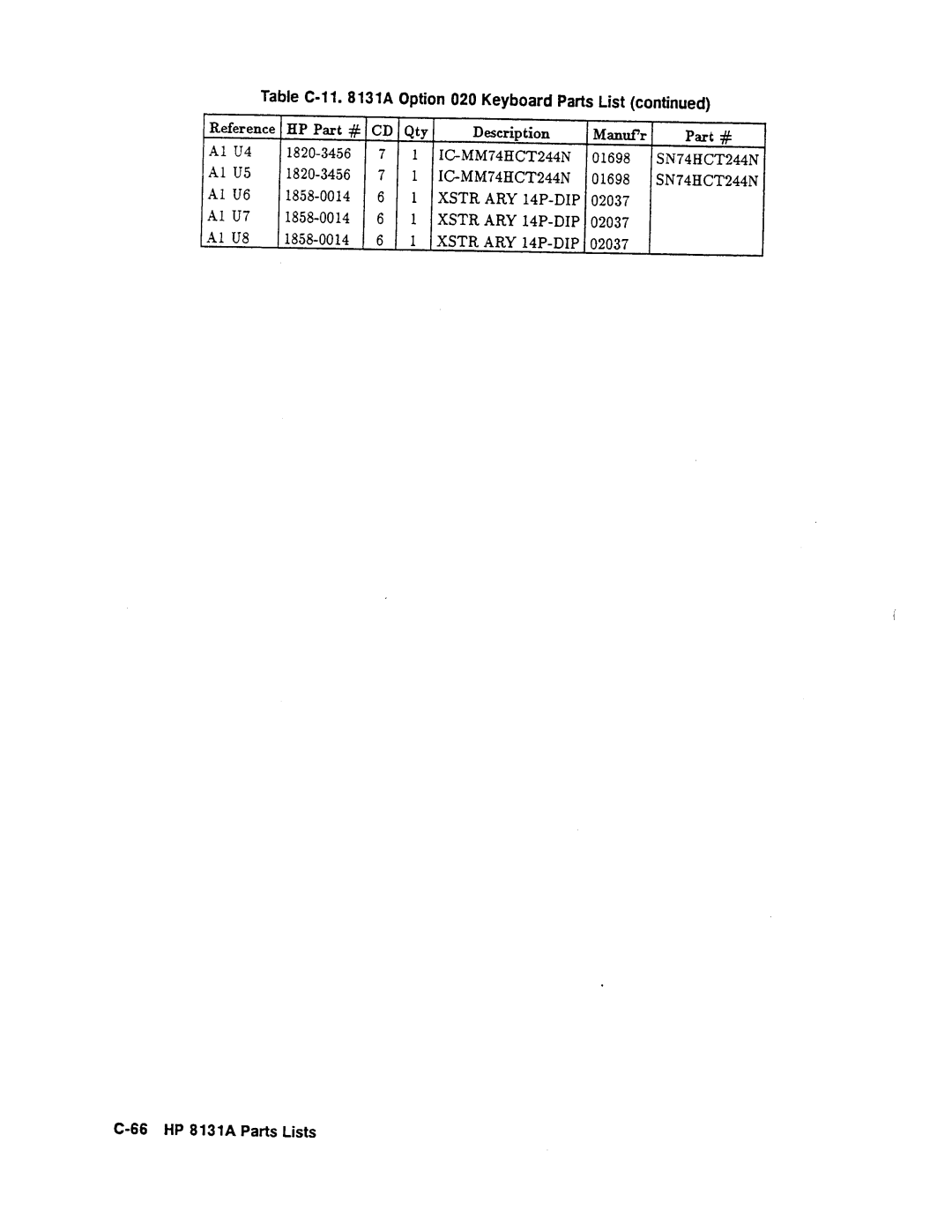 Agilent Technologies 08131-90001 service manual 