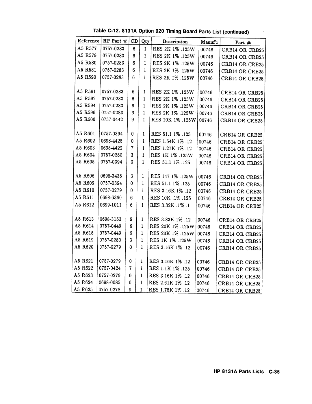 Agilent Technologies 08131-90001 service manual 