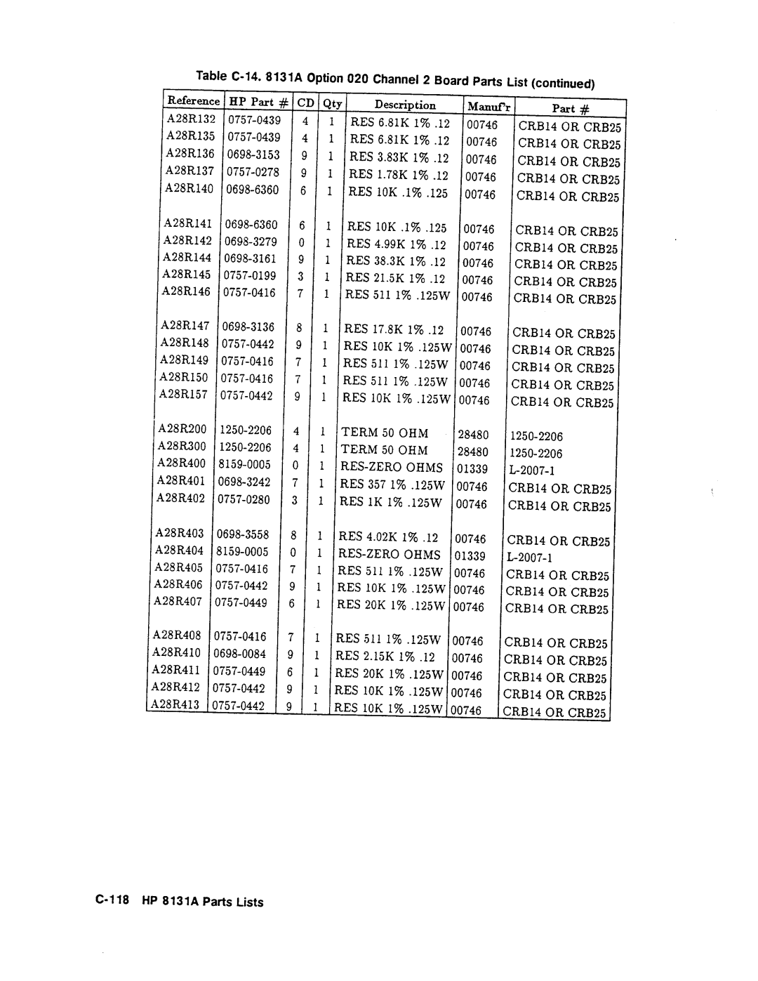 Agilent Technologies 08131-90001 service manual 