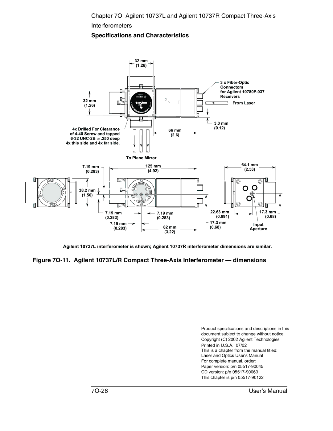 Agilent Technologies 10737L, 10737R manual 7O-26 User’s Manual 