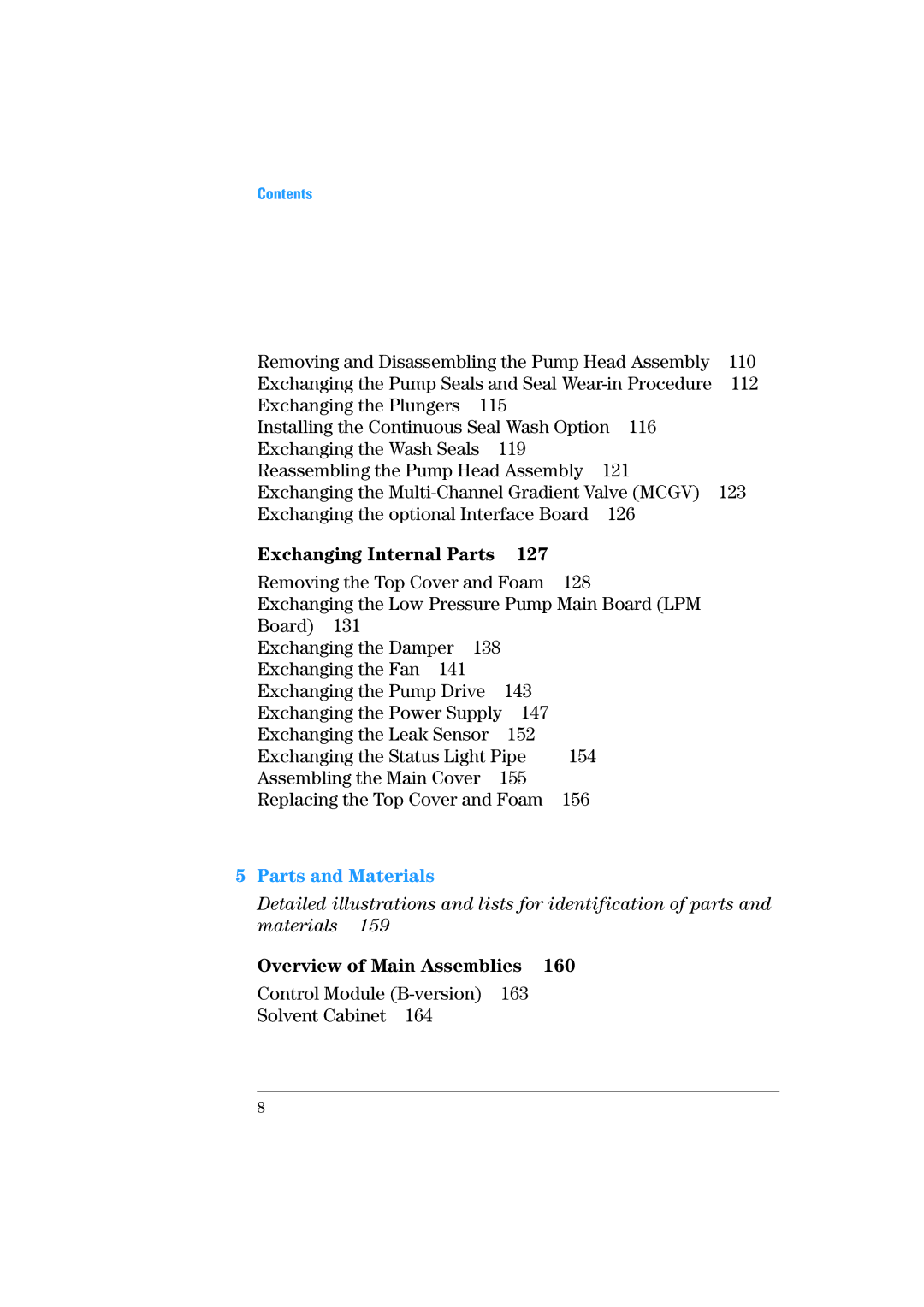 Agilent Technologies 1100 Series manual Exchanging Internal Parts 127, Overview of Main Assemblies 