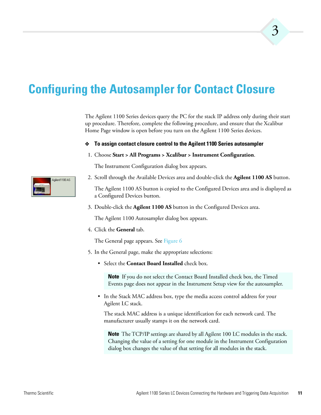 Agilent Technologies 1100 Series manual Configuring the Autosampler for Contact Closure 