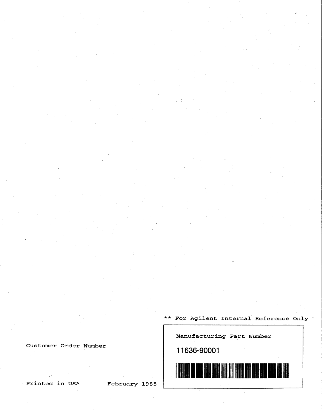 Agilent Technologies 11636B manual 