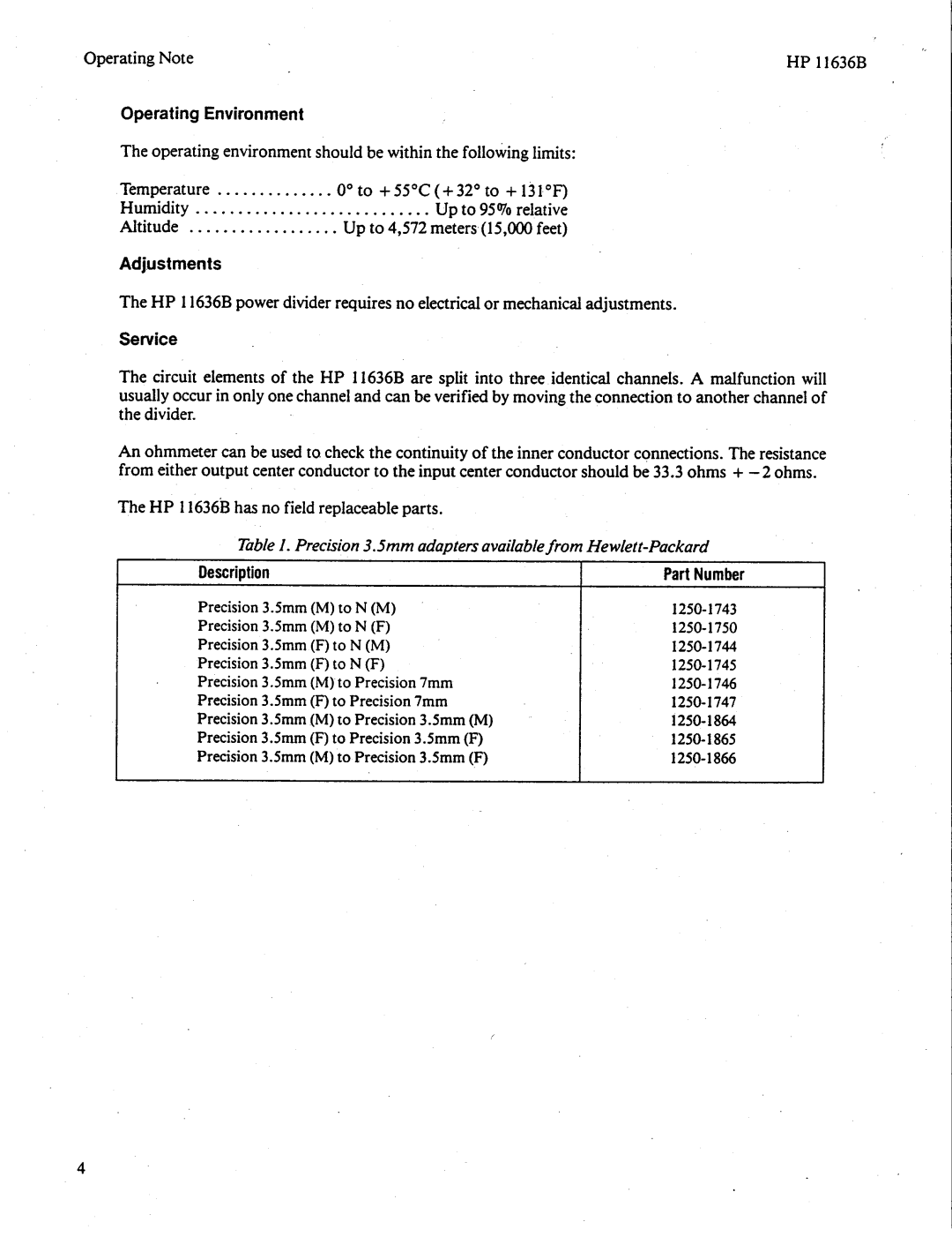 Agilent Technologies 11636B manual 