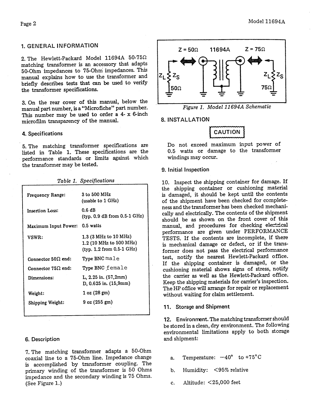 Agilent Technologies 11694A service manual 