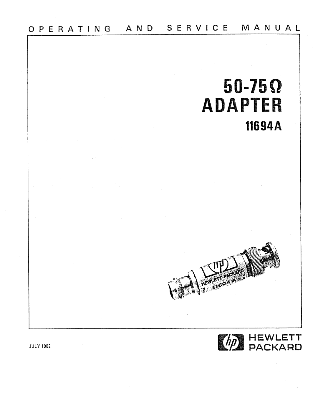 Agilent Technologies 11694A service manual 