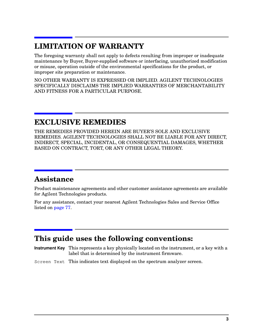 Agilent Technologies 11970-90031 manual Limitation of Warranty 