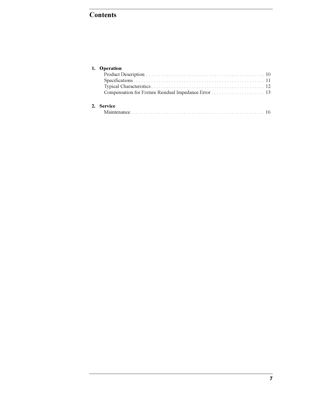 Agilent Technologies 16048A service manual Contents 