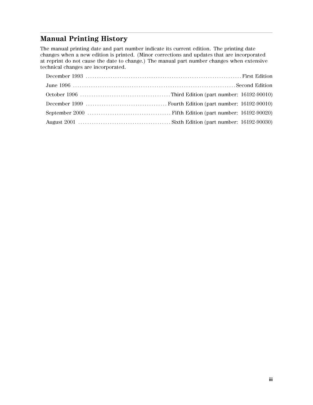 Agilent Technologies 16192a service manual Iii 