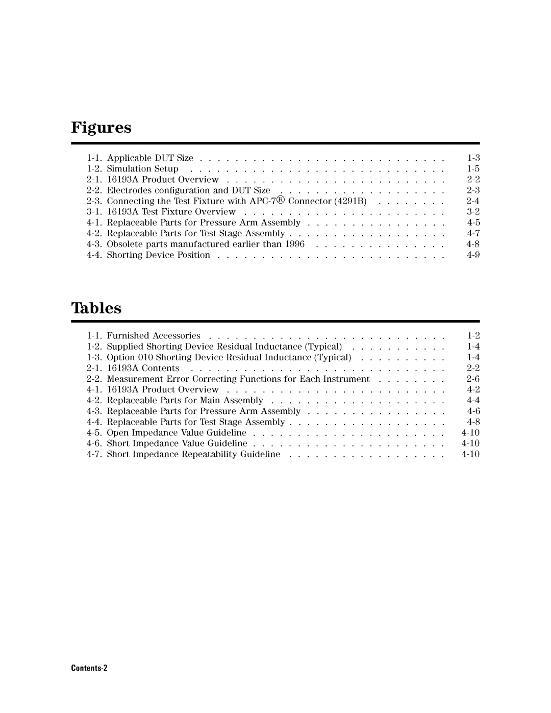 Agilent Technologies 16193A service manual Contents-2 