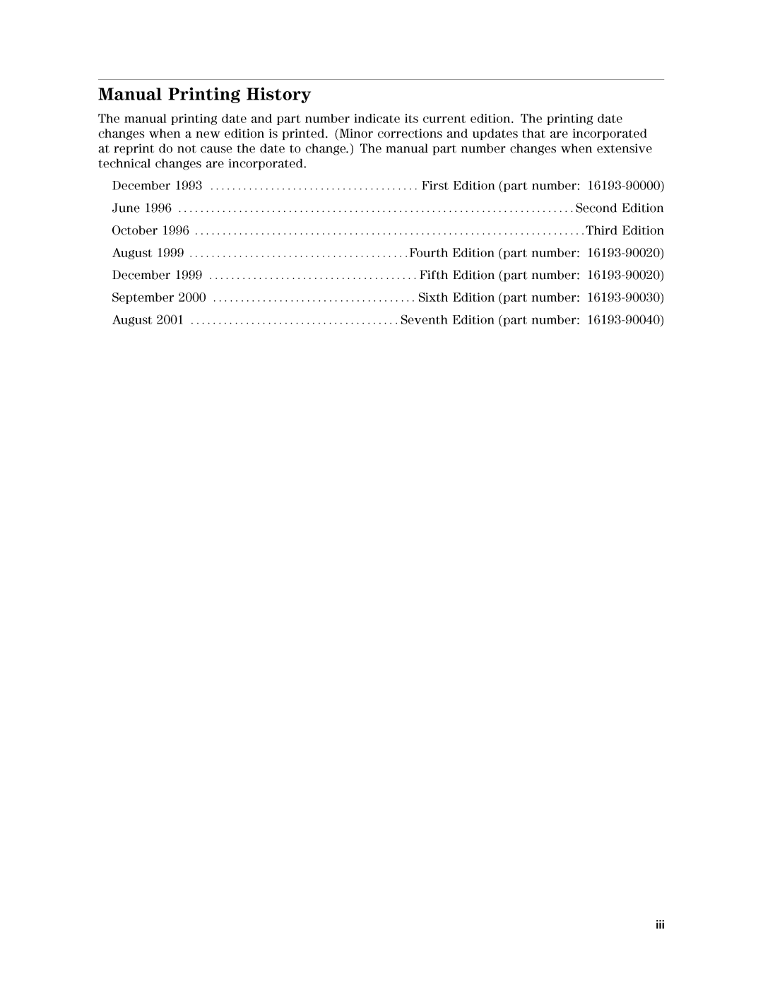 Agilent Technologies 16193A service manual Iii 