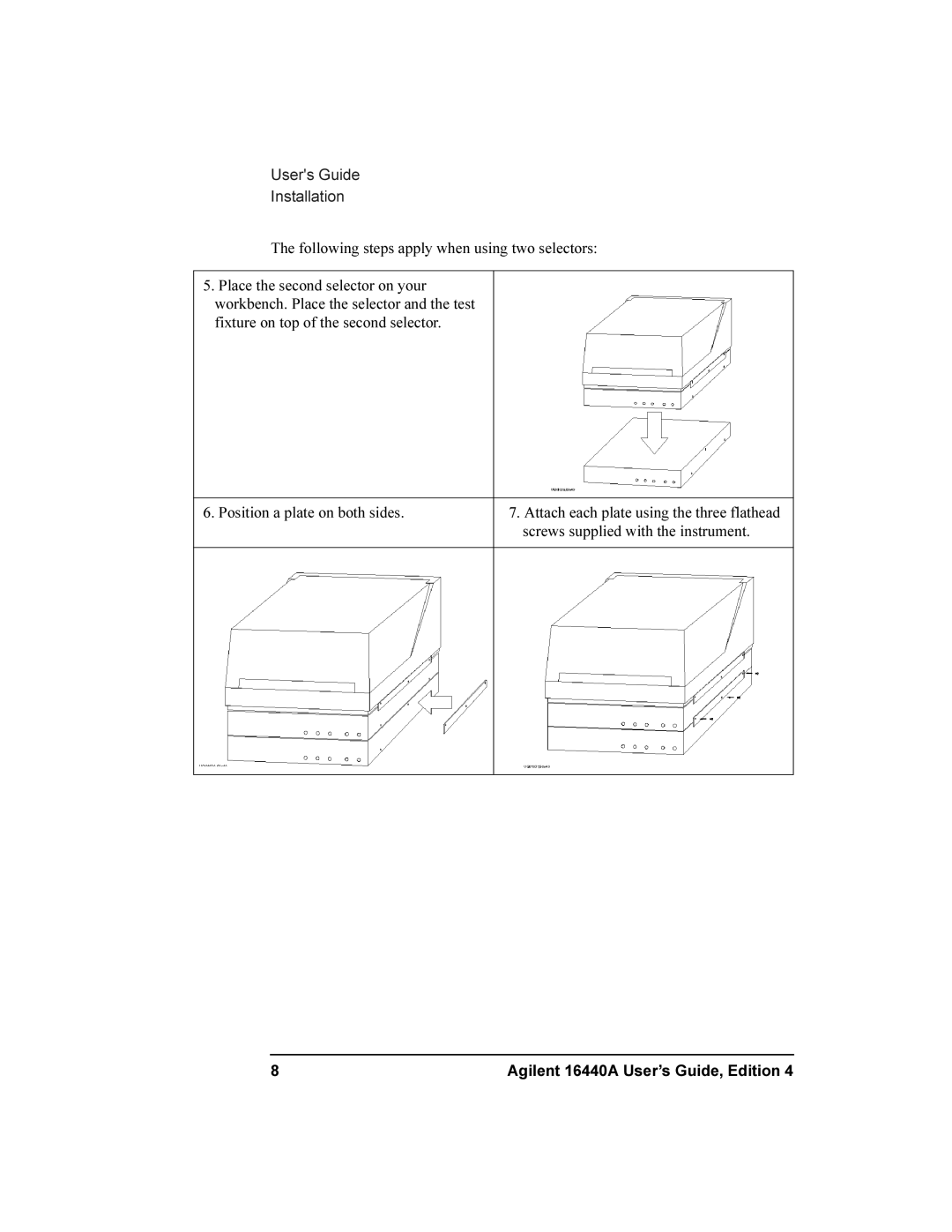 Agilent Technologies 16440A SMU manual Following steps apply when using two selectors 