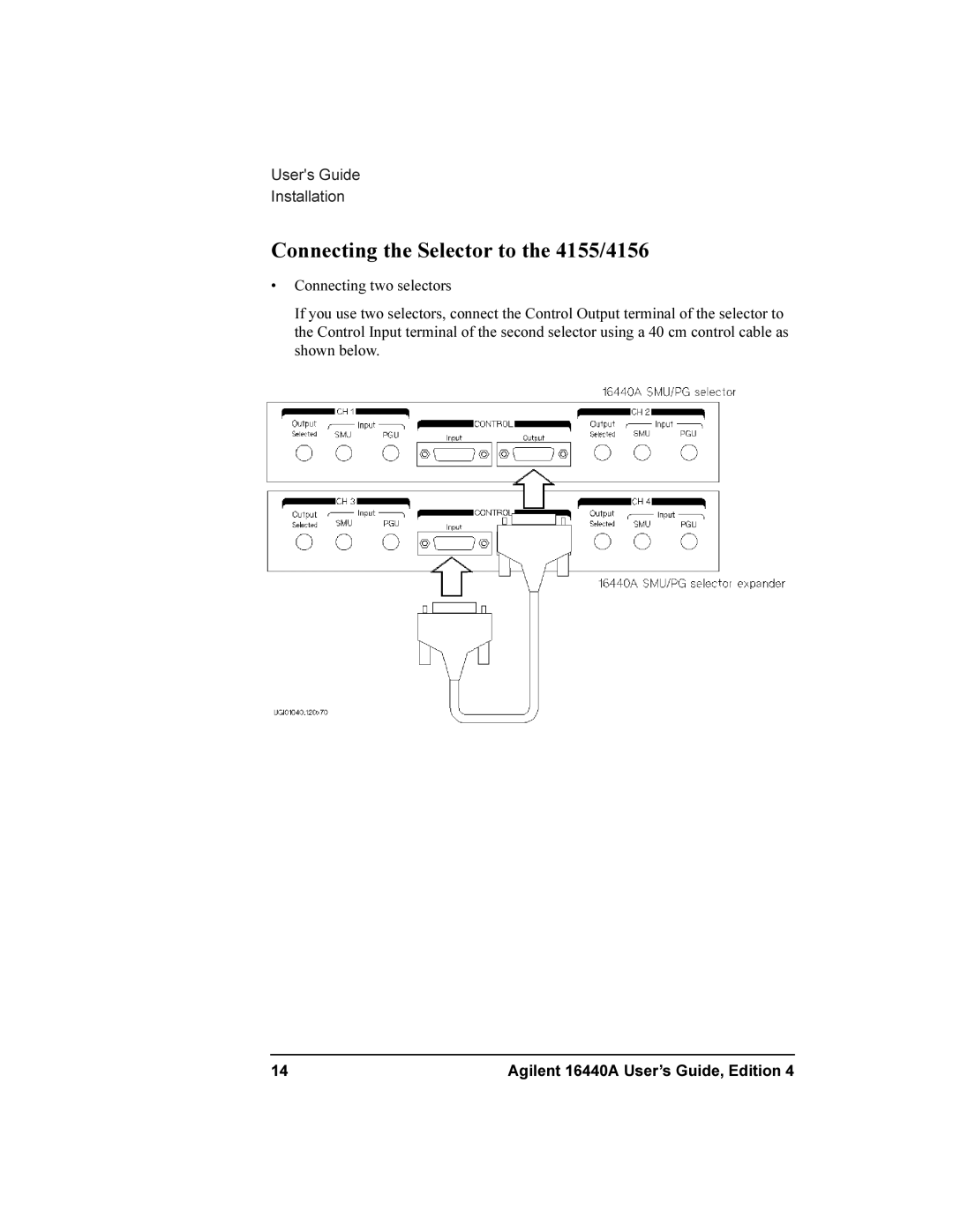 Agilent Technologies 16440A SMU manual Connecting the Selector to the 4155/4156 