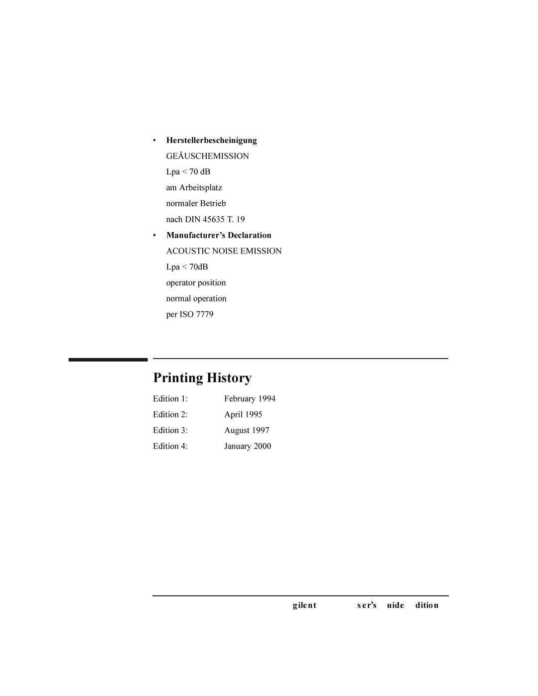 Agilent Technologies 16440A SMU manual Printing History 