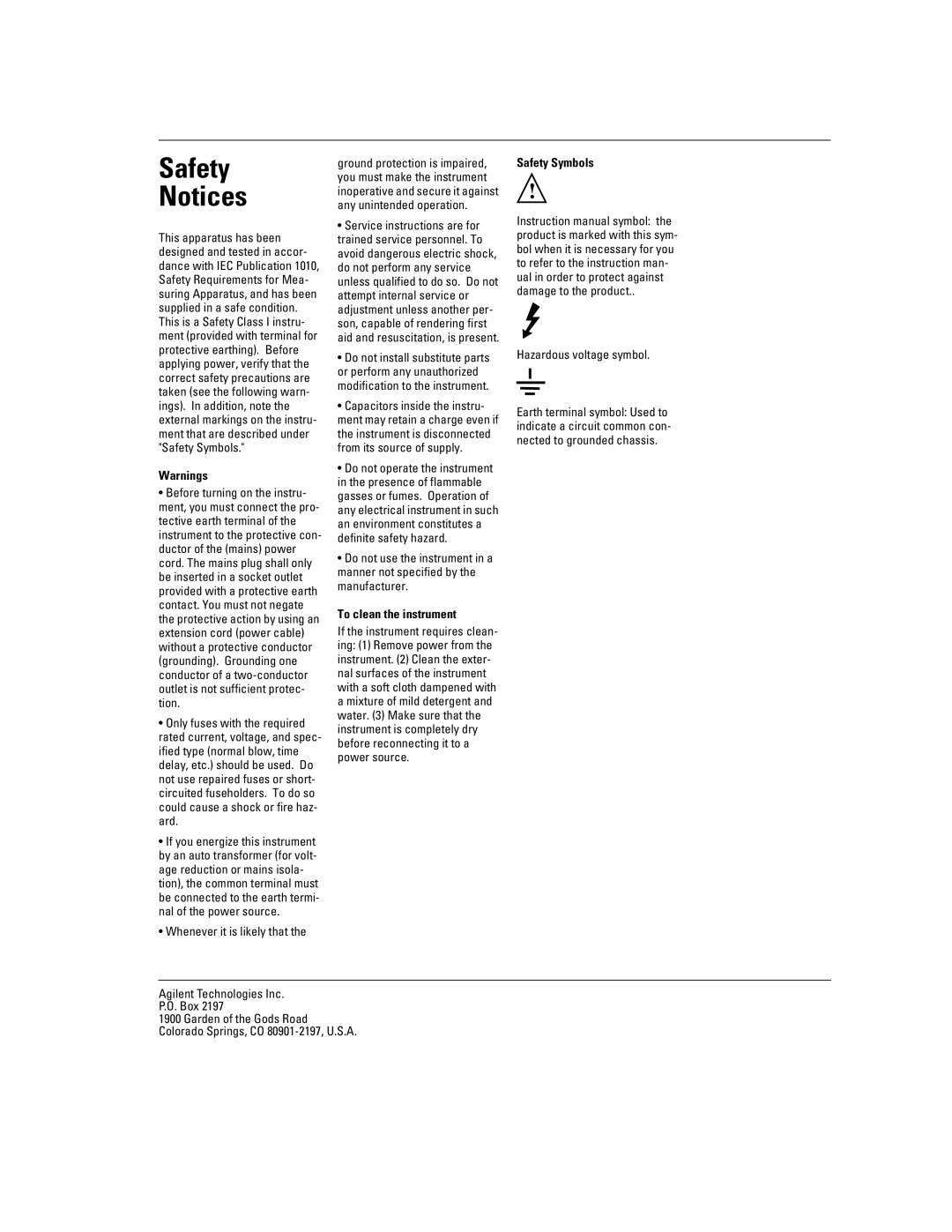 Agilent Technologies 16700B manual Safety 